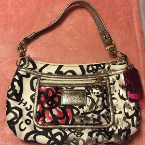 Multicolor Coach purse with strap